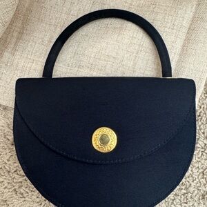 Rochas Black Clutch with Gold Detail